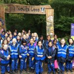 group of school girls visiting Nower Wood