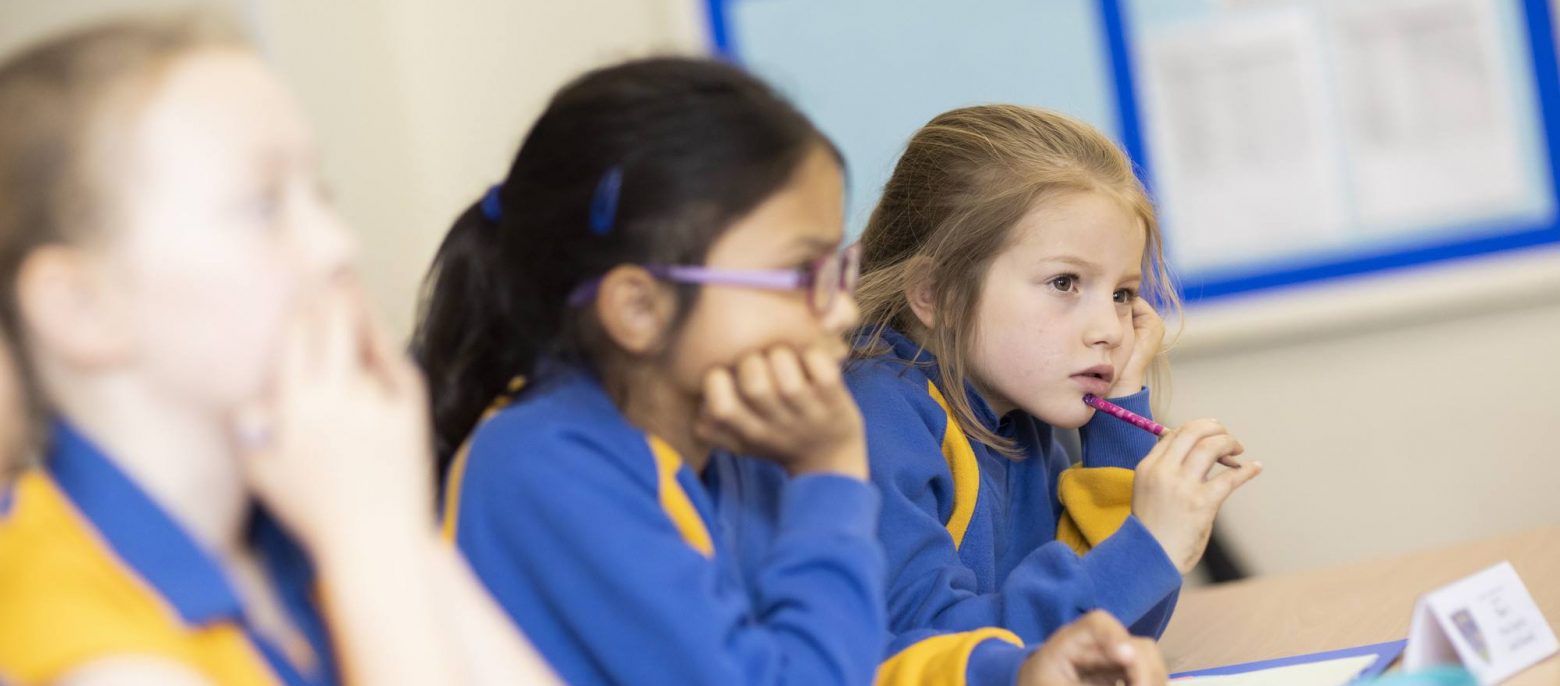 school girls in class