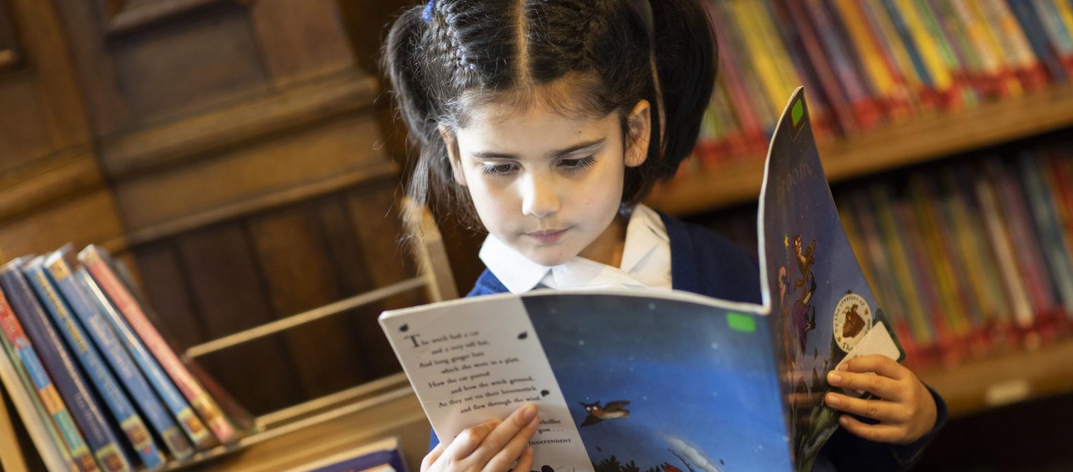 little girl reading