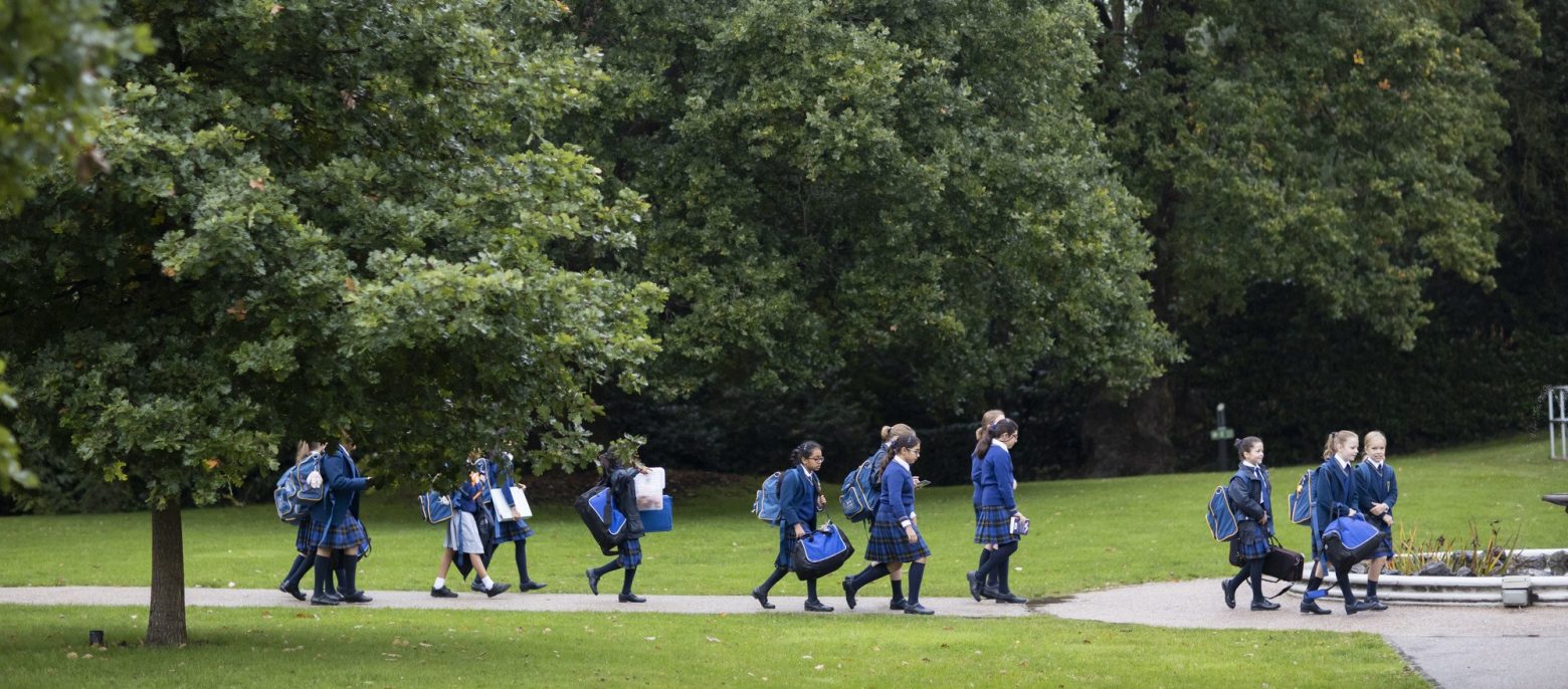 Students walking to class