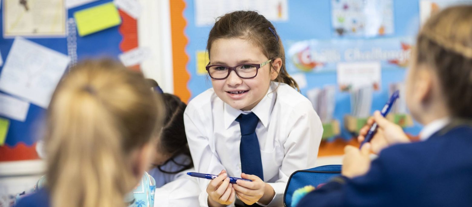 student wearing glasses