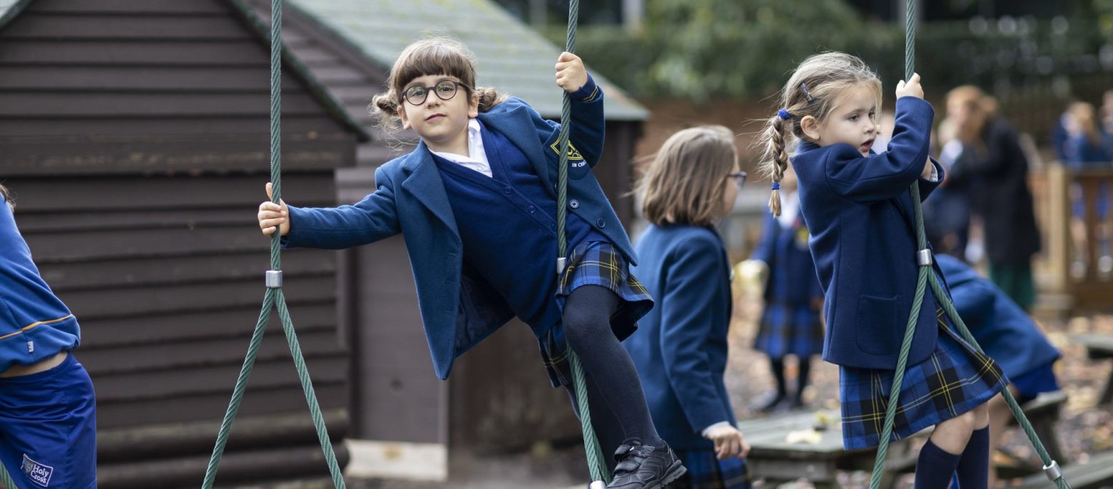 children playing on an adventure playground