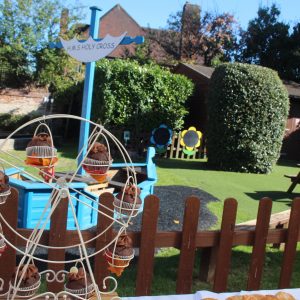 Ferris wheel cupcake stand in garden