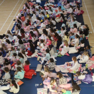 students having a movie night