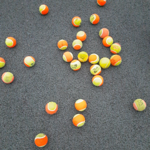 Tennis Balls on the floor