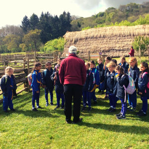 students looking at the guide