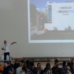 school assembly on water aid